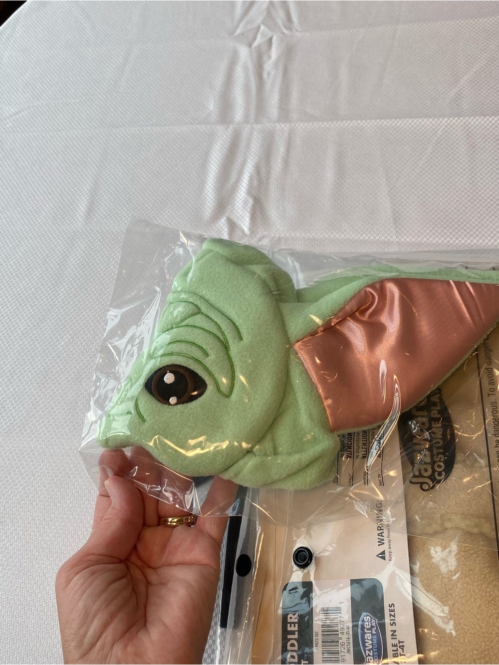 Disney Star Wars Grogu Toddler Costume - Tan Robe - Green Headpiece - Halloween - Picture 2 of 9